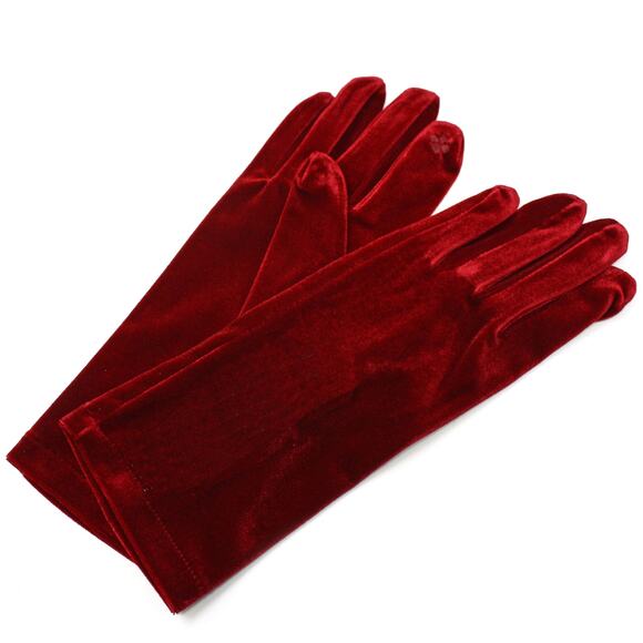 Burgundy Velvet Wrist Length Dress Gloves Church Formal Accessory – Hey Viv - Picture 1 of 6